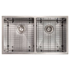 ZLINE 33" Anton Undermount Double Bowl Satin Stainless Steel Kitchen Sink with Bottom Grid, SR50D-33S