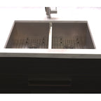 ZLINE 33" Anton Undermount Double Bowl Satin Stainless Steel Kitchen Sink with Bottom Grid, SR50D-33S