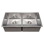 ZLINE 36" Anton Undermount Double Bowl Satin Stainless Steel Kitchen Sink with Bottom Grid, SR50D-36S