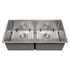 ZLINE 36" Anton Undermount Double Bowl Satin Stainless Steel Kitchen Sink with Bottom Grid, SR50D-36S