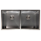 ZLINE 36" Anton Undermount Double Bowl Satin Stainless Steel Kitchen Sink with Bottom Grid, SR50D-36S