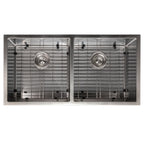 ZLINE 36" Anton Undermount Double Bowl Satin Stainless Steel Kitchen Sink with Bottom Grid, SR50D-36S