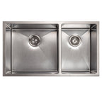 ZLINE 33" Chamonix Undermount Double Bowl Satin Stainless Steel Kitchen Sink with Bottom Grid, SR60D-33S