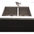 ZLINE 33" Chamonix Undermount Double Bowl Satin Stainless Steel Kitchen Sink with Bottom Grid, SR60D-33S