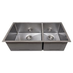 ZLINE 36" Chamonix Undermount Double Bowl Satin Stainless Steel Kitchen Sink with Bottom Grid, SR60D-36S