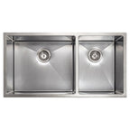 ZLINE 36" Chamonix Undermount Double Bowl Satin Stainless Steel Kitchen Sink with Bottom Grid, SR60D-36S