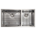 ZLINE 36" Chamonix Undermount Double Bowl Satin Stainless Steel Kitchen Sink with Bottom Grid, SR60D-36S