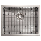 ZLINE 23" Meribel Undermount Single Bowl Satin Stainless Steel Kitchen Sink with Bottom Grid, SRS-23S
