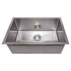 ZLINE 27" Meribel Undermount Single Bowl Satin Stainless Steel Kitchen Sink with Bottom Grid, SRS-27S