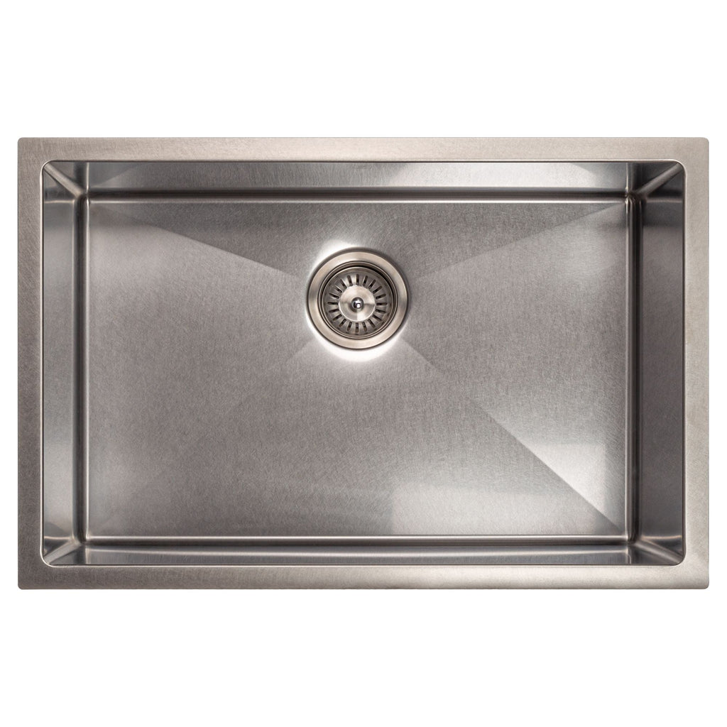 ZLINE 27" Meribel Undermount Single Bowl Satin Stainless Steel Kitchen Sink with Bottom Grid, SRS-27S