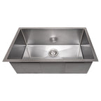 ZLINE 30" Meribel Undermount Single Bowl Satin Stainless Steel Kitchen Sink with Bottom Grid, SRS-30S