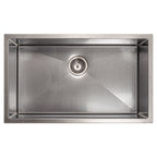 ZLINE 30" Meribel Undermount Single Bowl Satin Stainless Steel Kitchen Sink with Bottom Grid, SRS-30S