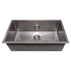 ZLINE 33" Meribel Undermount Single Bowl Satin Stainless Steel Kitchen Sink with Bottom Grid, SRS-33S