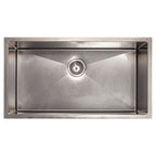 ZLINE 33" Meribel Undermount Single Bowl Satin Stainless Steel Kitchen Sink with Bottom Grid, SRS-33S