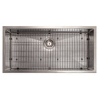 ZLINE 36" Meribel Undermount Single Bowl Satin Stainless Steel Kitchen Sink with Bottom Grid, SRS-36S