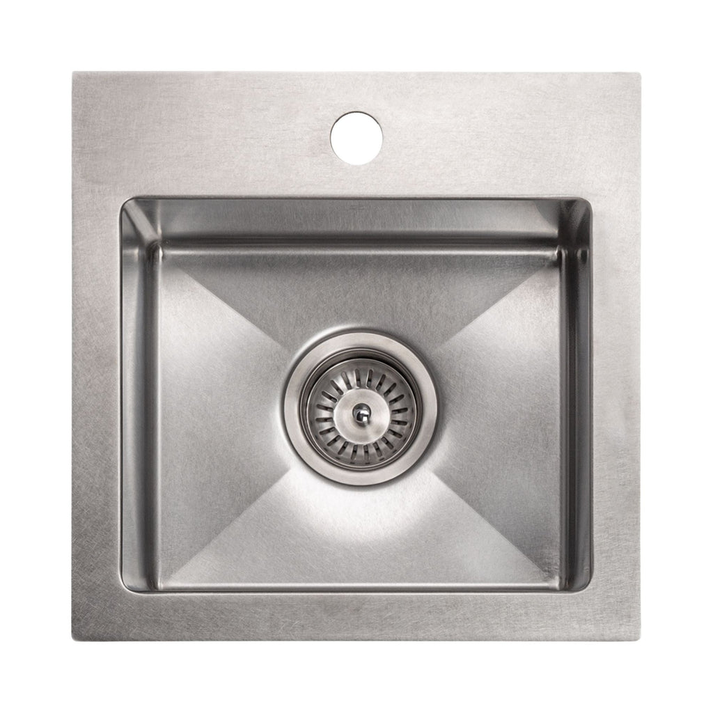 ZLINE 15" Donner Topmount Single Bowl Satin Stainless Steel Bar Kitchen Sink, STS-15S