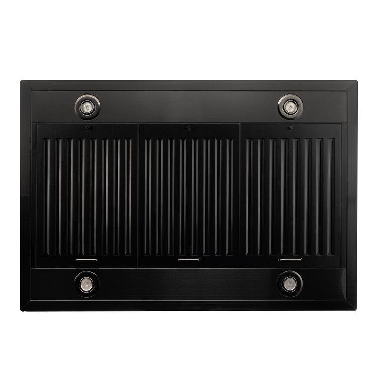 ZLINE 42 in. Island Mount Range Hood 400 CFM CrownSound Bluetooth Built-In Speakers Black Stainless Steel (BSGL2iNCRN-BT-42)
