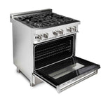 ZLINE Kitchen and Bath 30-Inch Professional Dual Fuel Range with Gas Cooktop and Electric Oven in Stainless Steel (RA30)