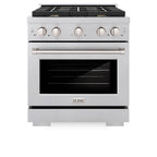 ZLINE 30-Inch Paramount Gas Range with Convection Gas Oven, 4 Brass Burners, 4.2 cu. ft., Satin Stainless Steel (SGRS-BR-30)