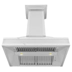 ZLINE 30 Inch Wall Mount Range Hood Satin Stainless Steel Mirror Accents Designer Series (655MR-30)