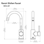 ZLINE Renoir Kitchen Faucet in Polished Gold, REN-KF-PG