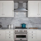 ZLINE 30 in Wall Mount Range Hood Satin Stainless Steel Convertible Vent Designer Series 400 CFM (8KBS-30)