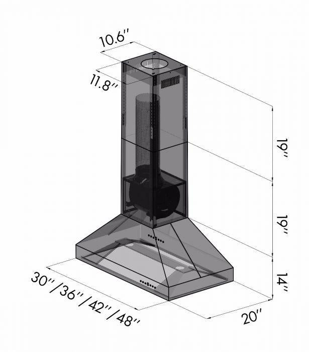 ZLINE 48 in. Island Range Hood 700 CFM Outdoor/Indoor Use Stainless Steel (597i-304-48)