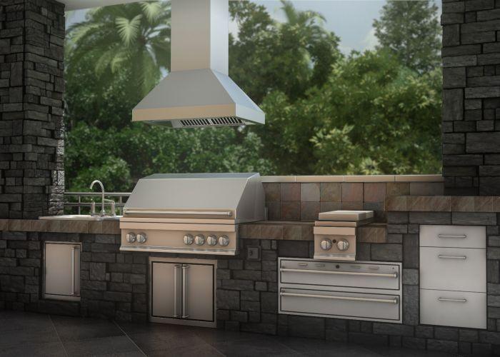 ZLINE 48 in. Island Range Hood 700 CFM Outdoor/Indoor Use Stainless Steel (597i-304-48)