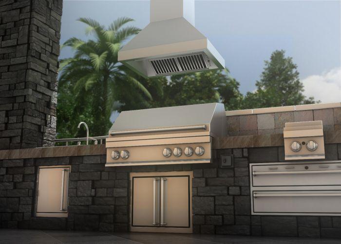 ZLINE 48 in. Island Range Hood 700 CFM Outdoor/Indoor Use Stainless Steel (597i-304-48)