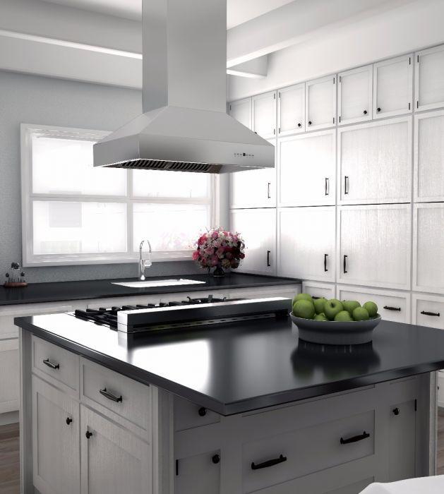 ZLINE 48 in. Island Mount Range Hood Outdoor Approved Stainless Steel Ducted 697i-304-48