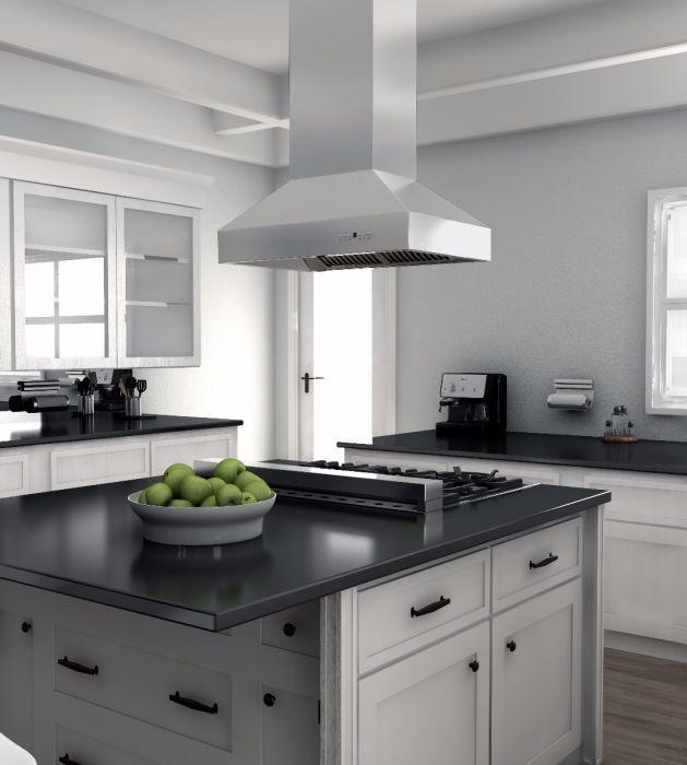 ZLINE 48 in. Island Mount Range Hood Outdoor Approved Stainless Steel Ducted 697i-304-48