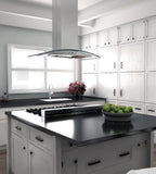 ZLINE 36 in Island Range Hood Stainless Steel 4-Speed Fan LED Lighting (GL14i-36)