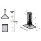 ZLINE 30 in. Island Range Hood 400 CFM Black Stainless Steel 4-Speed LED Lighting (BSGL2iN-30)