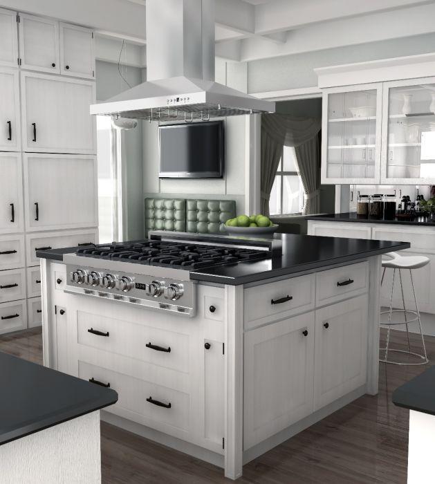 ZLINE 36 in. Island Range Hood Stainless Steel 400 CFM LED Lighting (GL2i-36)