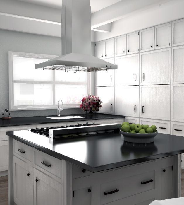 ZLINE 42 in. Island Range Hood Remote Dual Blower Stainless Steel 700 CFM (GL2i-RD-42)