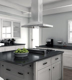 ZLINE 30 in Island Range Hood Stainless Steel 400 CFM LED Lighting Baffle Filters (GL2i-30)