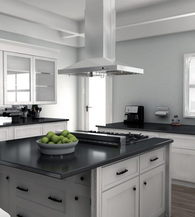 ZLINE 36 Inch Island Range Hood Remote Dual Blower Stainless Steel 700 CFM (GL2i-RD-36)