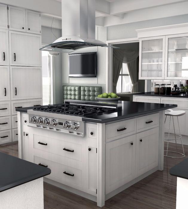 ZLINE 36-Inch Island Range Hood Stainless Steel 4-Speed 400 CFM (GL9i-36)