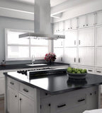 ZLINE 48 in Island Range Hood Stainless Steel 4-Speed Fan LED Lighting (KE2i-48)