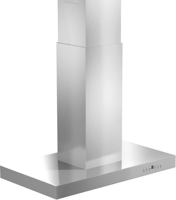 ZLINE 36 Inch Island Range Hood Stainless Steel Convertible Vent LED Lighting 4-Speed Fan (KE2i-36)