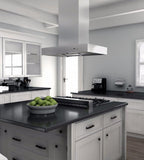 ZLINE 42 Inch Island Mount Range Hood Stainless Steel Ducted Outdoor Use 304 Grade (KECOMi-304-42)