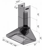 ZLINE 36 Inch Wall Mount Range Hood Stainless Steel Convertible Vent with Crown Molding 587CRN-36