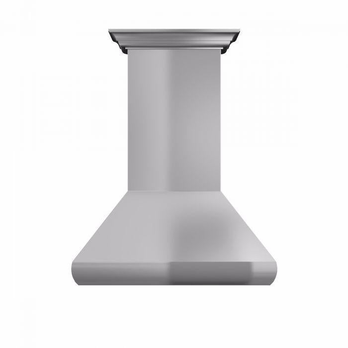 ZLINE 30 Inch Wall Mount Range Hood Convertible Vent Stainless Steel with Crown Molding (587CRN-30)