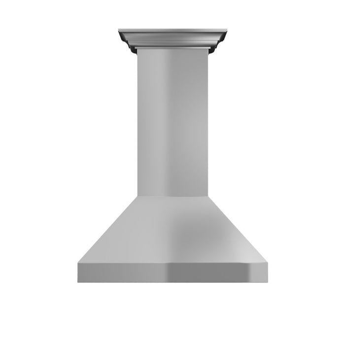 ZLINE 30 Inch Wall Mount Range Hood Convertible Vent Stainless Steel with Crown Molding (597CRN-30)