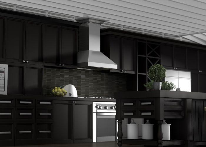 ZLINE 48 in. Wall Mount Range Hood Convertible Vent Stainless Steel with Crown Molding (597CRN-48)
