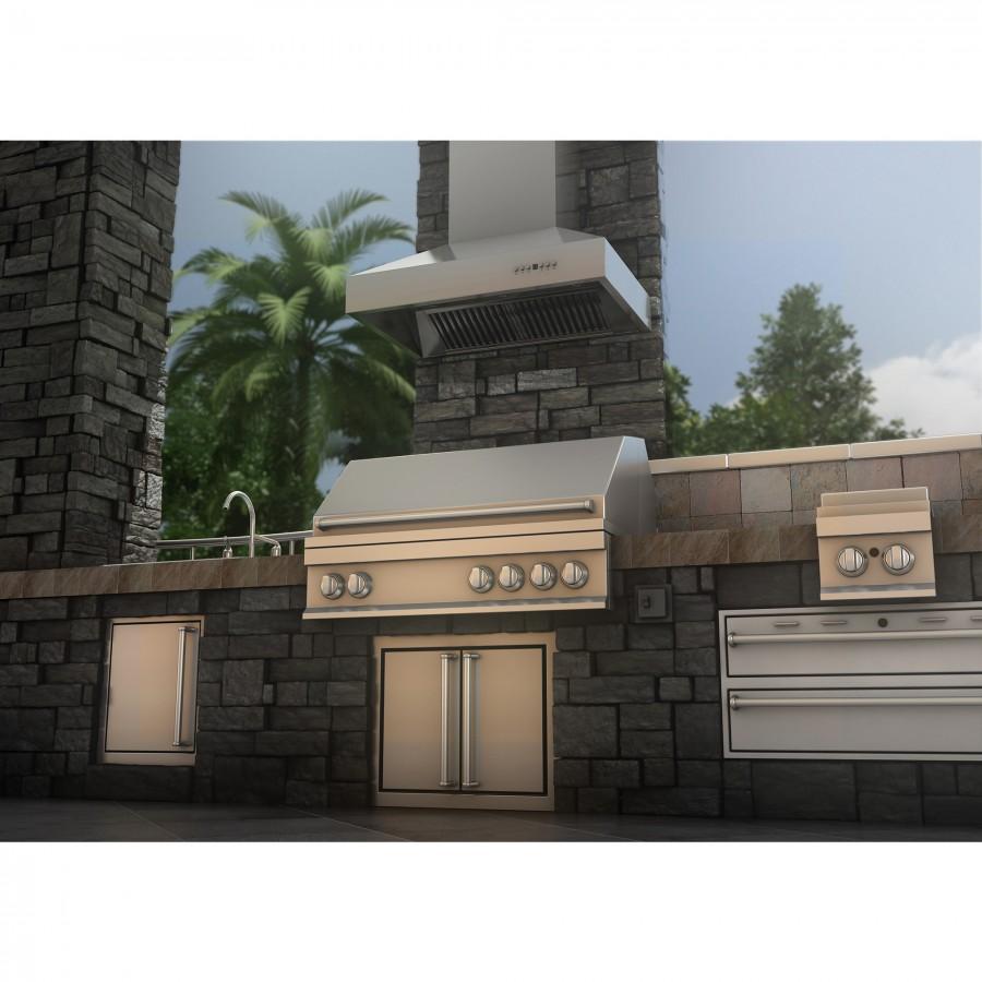 ZLINE 60 in. Wall Mount Range Hood 760 CFM Outdoor Approved Ducted Stainless Steel (697-304-60)