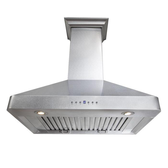 ZLINE 36" Wall Mount Range Hood 400 CFM Satin Stainless Steel Ducted Ventilation (8KF2S-36)