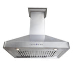 ZLINE 36" Wall Mount Range Hood 400 CFM Satin Stainless Steel Ducted Ventilation (8KF2S-36)