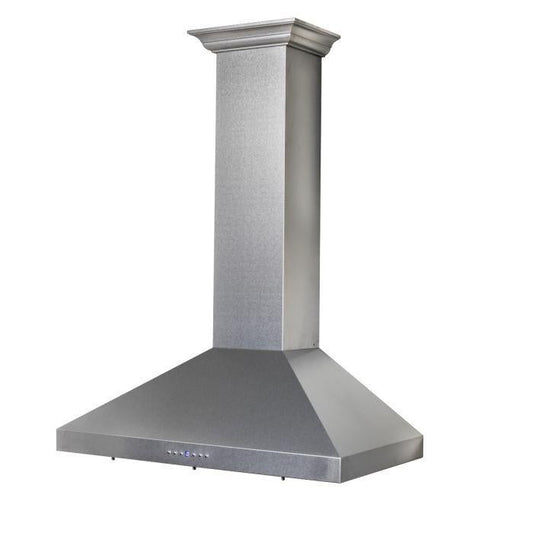 ZLINE 36 in Wall Mount Range Hood Convertible Vent Satin Stainless Steel 400 CFM LED Lighting Baffle Filters (8KL3S-36)