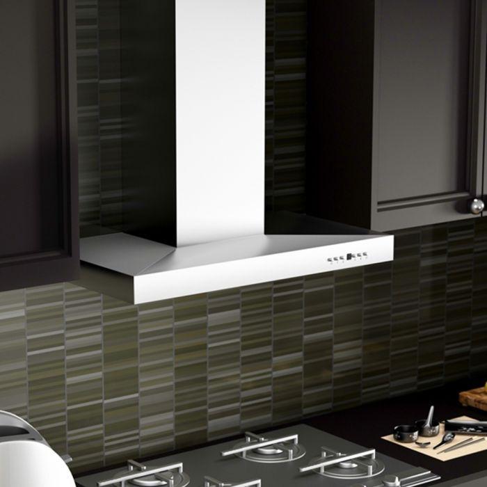ZLINE 42 in. Wall Mount Range Hood Convertible Vent Stainless Steel 400 CFM (KE-42)